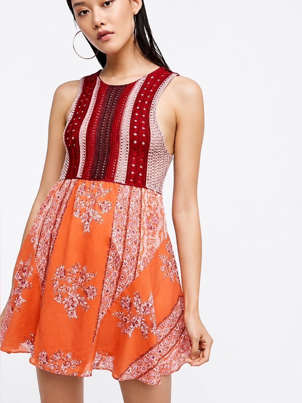 Free People Katie crochet mini dress, small